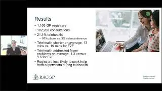 Telehealth in Australian General Practice - What have we learned from GP registrars? 24 May 2023
