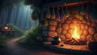 Quiet Forest Garden at Night 🌿 Firelit Focus & Reflection Ambience