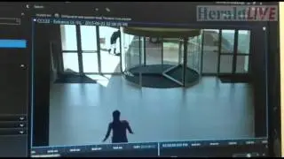 Woman crashes into glass door at Baywest Mall