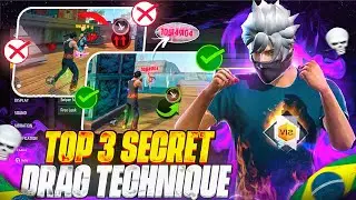 TOP 3 SECRET 🤫 BRAZILLIAN 🇧🇷 DRAG TECHNIQUES  IN FREE FIRE 🔥/ FREE FIRE BEST ROTATION DRAG STYLE 💀