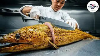 Amazing Masterful Cutting Skills - Giant Moray Eel | Fastest Knife Skills You've Never Seen!