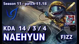 【韓国サーバー/GM】CGA Naehyun フィズ(Fizz) VS Gen.G Nemesis オリアナ(Orianna) MID - Patch11.18 KR Ranked【LoL】