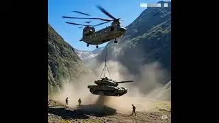 A Tank Was Being Lifted By A Chinook Helicopter. Ai video.