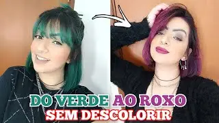 MUDEI A COR DO MEU CABELO SEM PRECISAR DESCOLORIR 🌈 - Fiz a touca de shampoo! 😱