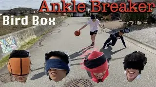 BIRD BOX BASKETBALL 1v1!! I got my ANKELS BROKEN... | Completely Blind Folded. basketball challenge
