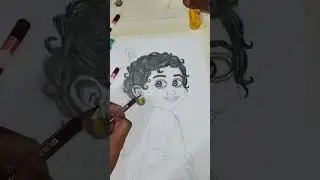 #drawing  Shri Krishna ka portrait drawing