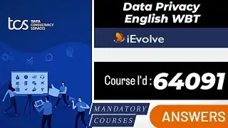 tcs 64091 || Data Privacy English WBT  answers || IEvolve || TCS course id 64091 #tcs