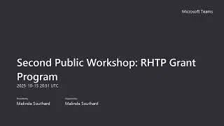 Rural Health Transformation - Second Public Workshop - 10/15/2025 pt2