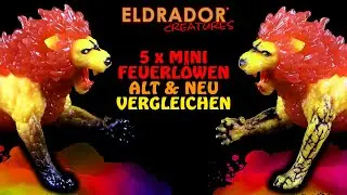 Schleich &reg; Eldrador &reg; Magazin 29 - 5 x Mini Feuerl&ouml;we - Alt & Neu (Repaint) vergleichen / comparison
