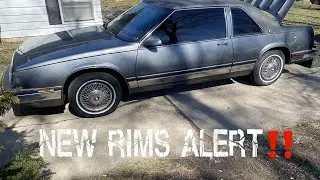 MY DAD FINALLY GOT HIS 22 INCH RIMS FOR HIS 1988 BUICK LESABRE!