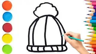 Cute Winter Cap Drawing | Easy Beanie Cap Drawing Tutorial |Winter Hat Art For Kids