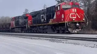 Canadian National Ore Train From The Thunderbird Iron Mine Led By 2 GE AC44C6M Locomotives!