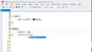 Visual Studio: CSS Variables with Web Essentials
