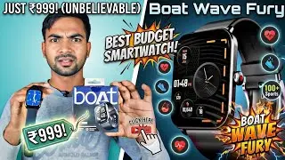 Best smart watch only ₹999 🔥boat wave fury unboxing and review.⌚