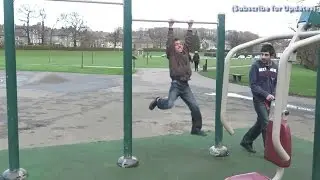 Reverse Pullups in the Park - Funny