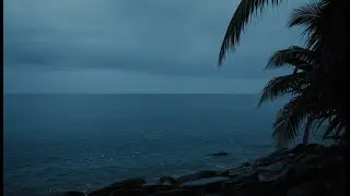 🌊 Tropical Ocean Rain Ambience | Calm Blue Morning for Deep Sleep