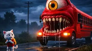 😱🚌 Kitten Encountered a Mutated School Bus Monster! |  🐱💥