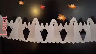 𝗞𝗿𝗲𝗮𝘁𝗶v𝗲 𝗧𝗶𝗽𝗽𝘀 v𝗼𝗻 𝗟𝗲𝗻𝗮 👻 Halloween Ghost Garland DIY 👻 Geist Halloween Girlande basteln aus Papier