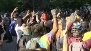 Protesters near White House dispersed with tear gas