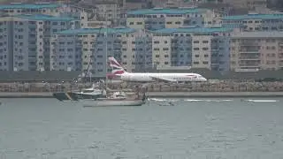 Super Fast Speed Boat, Spain Guardia Civil with British Airways A320 Taxi, Rio Flumen