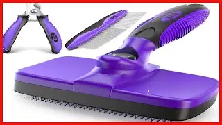 Ruff 'N Ruffus Self Cleaning Slicker Brush With PAIN FREE Bristles  Gently Removes Loose Undercoat