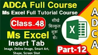 Class-48 | MS Excel Full Tutorial Part 12 | Ms Excel Insert Tab in Hindi | Picture, Shapes Insert