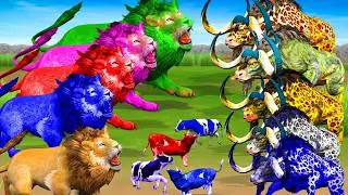 5 Fierce Zombie Lions Battle Savage Zombie Buffaloes #cowcartoon #bullrescue #buffalofight