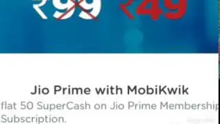 How to Use Promocode at Mobikwik Get Jio Prime Membership Subscription @ Rs.49  Unlimited One Year..