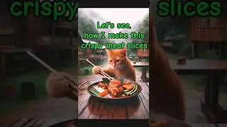 Let's see, how I make this crispy meat slices👌👌 #ai #cat #kidcat #cartoon #shorts #shortvideo #short