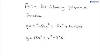 Factor the following polynomial function: