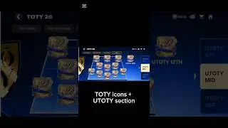 TOTY icons + UTOTY section 😍 short video | #fcmobile #football #packopening  #shortvideo #viralvideo