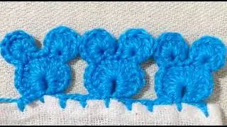 Crochet edging/border # mickey single row