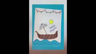 Happy Onam|easy Onam greeting card #shortsfeed #youtubeshorts #ytshorts #shorts