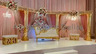 Gold Wedding Arch with Ivory, White, Blush wedding theme