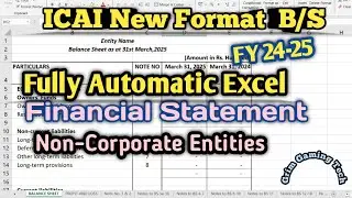 Non Corporate New Format Financial Statement Excel Full Automatic as per ICAI FY 24-25 Balance Sheet