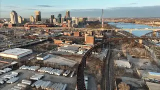 Drone 360 South Of Downtown St Louis, Missouri - Beautiful Mississippi River View