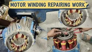 1 HP Texmo motor winding work || monoblock 2800 RPM #electrical #motorwinding #mickeymouse  #repair 