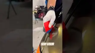 Tesla Model X getting done in Crazy Midnight Gold Black Vinyl wrap! Fender wrap installation video