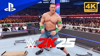 WWE 2K25 – John Cena vs. Kane | Table Match | PS5 [4K60 Gameplay]