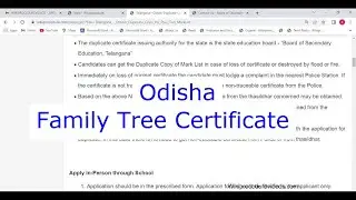 Odisha - Obtain a Family Tree Certificate (Online)