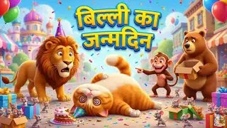 Billi Mausi Ka Birthday 🐱🎂 | Funny Hindi Kids Song | Hindi Rhymes for Kids | बिल्ली का जन्मदिन