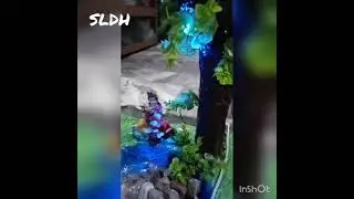 Handmade water fountain with multi color light