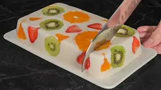 Только молоко и фрукты! Десерт без желатина! Без духовки, без сахара, без выпечки