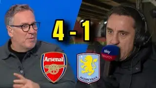 Gary Neville & Paul Merson STUNNED by Arsenal’s 4–1 Villa Statement!