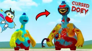 What If Doey The Doughman Became Cursed Doey in Garrys mod ft. Oggy