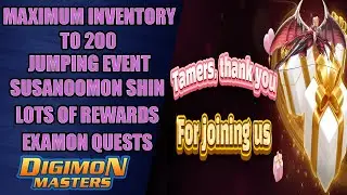 Digimon Masters Jumping Susanoomon Shin Sakuyamon Awaken And Examon Quests DMO Att 28/11/2023