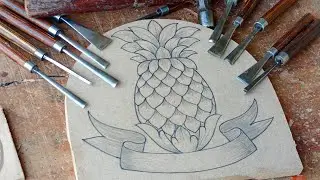 carving a painapple Applique introduction how to wood carving