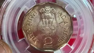 Rare 2 rupee coin value.tamil bombay mint coin price.rare.7003661302