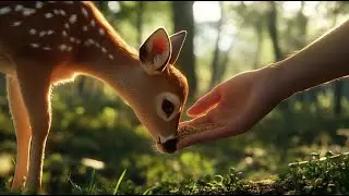Feeding Wild Deer in the Forest: An Amazing Moment of Connection with Nature | 4K