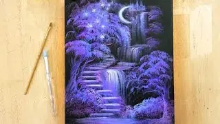 Purple Fantasy Painting Tutorial ⭐️ STEP by STEP ⭐️ REAL TIME!